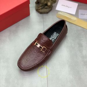 Giày tây nam hàng hiệu Salvatore Ferragamo da xịn màu đỏ đô - Ảnh 3