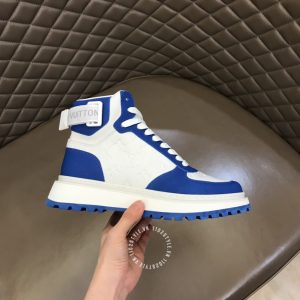 Giày thể thao cao cấp LV Sneakers cao cổ nam màu trắng phối xanh - Ảnh 8