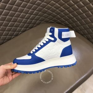 Giày thể thao cao cấp LV Sneakers cao cổ nam màu trắng phối xanh - Ảnh 7