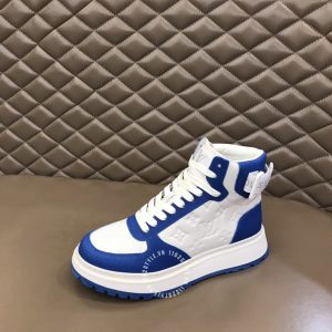 Giày thể thao cao cấp LV Sneakers cao cổ nam màu trắng phối xanh - Ảnh 6