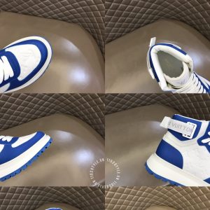 Giày thể thao cao cấp LV Sneakers cao cổ nam màu trắng phối xanh - Ảnh 9