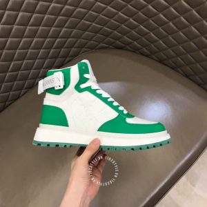 Giày thể thao hàng hiệu LV Sneakers cổ cao trắng phối màu xanh lá - Ảnh 8