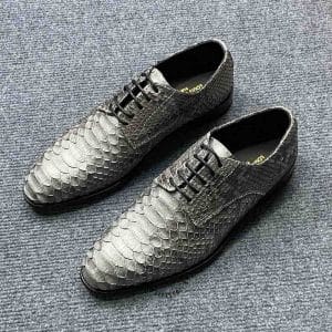 Giày nam cao cấp Louis Vuitton da rắn màu ánh bạc - Hình ảnh 2