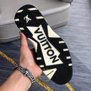 Giày thể thao nam cao cấp Louis Vuitton da trơn màu đen - Hình ảnh 9