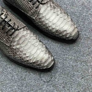 Giày nam cao cấp Louis Vuitton da rắn màu ánh bạc - Hình ảnh 6