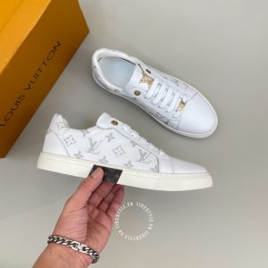 Giày thể thao nam cao cấp LV Sneakers màu trắng phối họa tiết - Ảnh 3