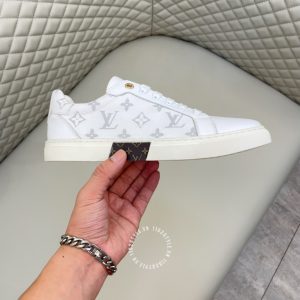 Giày thể thao nam cao cấp LV Sneakers màu trắng phối họa tiết - Ảnh 5