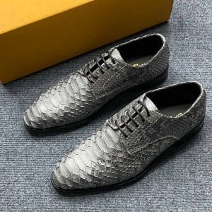 Giày nam cao cấp Louis Vuitton da rắn màu ánh bạc - Hình ảnh 3