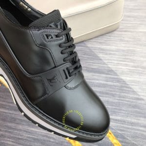 Giày thể thao nam cao cấp Louis Vuitton da trơn màu đen - Hình ảnh 7