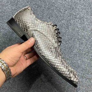 Giày nam cao cấp Louis Vuitton da rắn màu ánh bạc - Hình ảnh 5