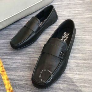 Giày nam cao cấp hàng hiệu Salvatore Ferragamo da bò màu đen - Ảnh 3