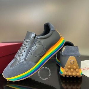 Giày Salvatore Ferragamo thể thao màu ghi hàng hiệu cao cấp - Ảnh 4