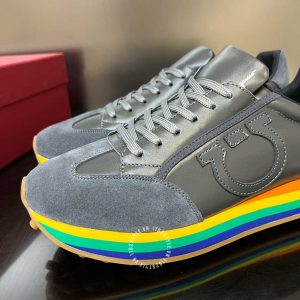 Giày Salvatore Ferragamo thể thao màu ghi hàng hiệu cao cấp - Ảnh 5