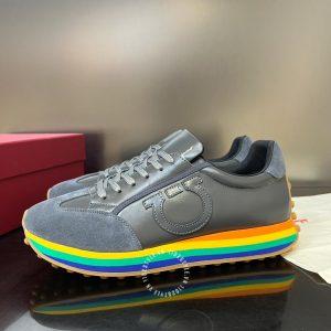 Giày Salvatore Ferragamo thể thao màu ghi hàng hiệu cao cấp - Ảnh 3