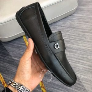Giày nam cao cấp hàng hiệu Salvatore Ferragamo da bò màu đen - Ảnh 6