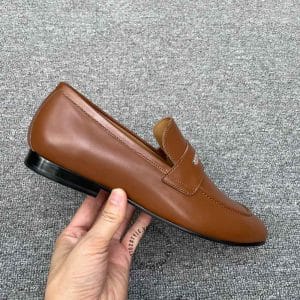 Giày nam hàng hiệu Loafer Louis Vuitton da trơn màu nâu - Hình ảnh 6