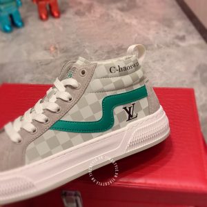 Giày thể thao nam hàng hiệu LV Sneakers màu ghi họa tiết caro - Ảnh 8