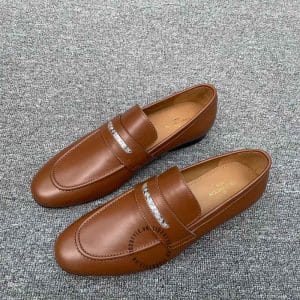 Giày nam hàng hiệu Loafer Louis Vuitton da trơn màu nâu - Hình ảnh 2