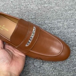 Giày nam hàng hiệu Loafer Louis Vuitton da trơn màu nâu - Hình ảnh 5