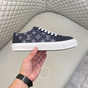 Giày thể thao super fake LV Sneakers màu xanh than họa tiết Monogram - Ảnh 5