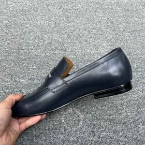 Giày nam hàng hiệu Louis Vuitton màu đen logo kim loại - Ảnh 4