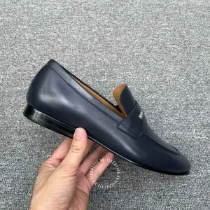 Giày nam hàng hiệu Louis Vuitton màu đen logo kim loại - Hình ảnh 5