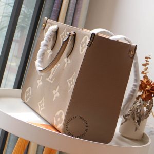 Túi LV Onthego Size to màu nâu sữa hàng hiệu cao cấp giá tốt - Hình ảnh 4