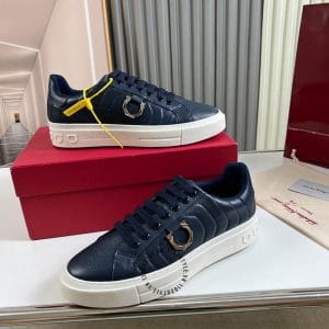 Giày Sneaker Salvatore Ferragamo nam màu xanh than logo cạnh - Hình ảnh 7