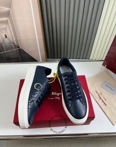 Giày Sneaker Salvatore Ferragamo nam màu xanh than logo cạnh - Hình ảnh 5