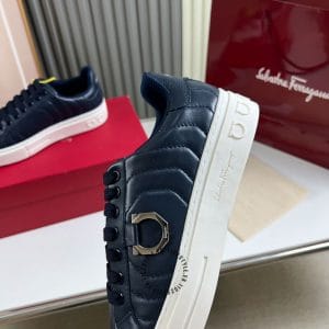 Giày Sneaker Salvatore Ferragamo nam màu xanh than logo cạnh - Hình ảnh 3