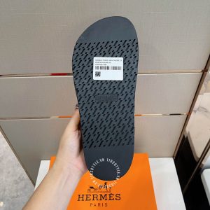 Dép quai ngang Hermes nam màu vàng da lộn chất lượng cao - Ảnh 8