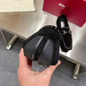 Giày nam hàng hiệu Moca Salvatore Ferragamo da lộn màu đen - Ảnh 8