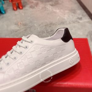 Giày nam hàng hiệu LV sneaker trắng họa tiết caro cao cấp - Ảnh 9