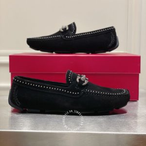 Giày nam hàng hiệu Moca Salvatore Ferragamo da lộn màu đen - Ảnh 7