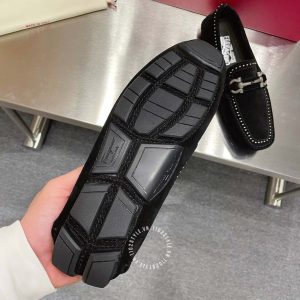 Giày nam hàng hiệu Moca Salvatore Ferragamo da lộn màu đen - Ảnh 9