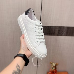 Giày nam hàng hiệu LV sneaker trắng họa tiết caro cao cấp - Ảnh 7