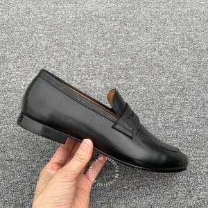 Giày lười Louis Vuitton màu đen trơn sang trọng bản like auth - Hình ảnh 6