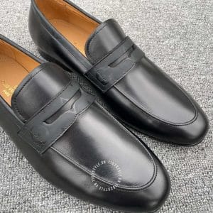 Giày lười Louis Vuitton màu đen trơn sang trọng bản like auth - Hình ảnh 4