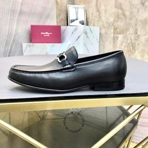 Giày Loafer Salvatore Ferragamo màu đen trơn logo bạc hàng hiệu - Hình ảnh 6
