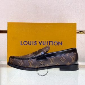 Giày Louis Vuitton nam loafer da bò màu nâu họa tiết Monogram - Hình ảnh 7