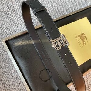 Thắt lưng nam Burberry da thật mặt khóa TB - Hình ảnh 5