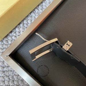Thắt lưng nam hàng hiệu dây đen mặt khóa vàng hồng - Hình ảnh 5