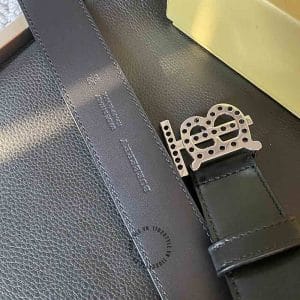 Thắt lưng nam Burberry da thật mặt khóa TB - Hình ảnh 3