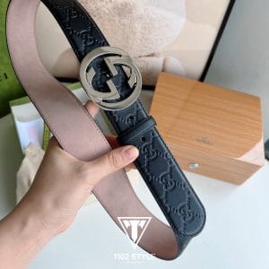 Thắt lưng nam Gucci mặt bạc họa tiết phối màu hot 2022 - Hình ảnh 3