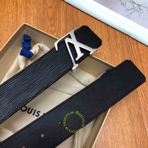 Thắt lưng Louis Vuitton nam mặt đen chì dây da epi cao cấp - Ảnh 7