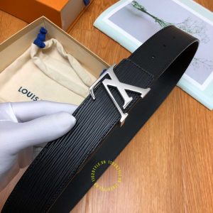 Thắt lưng Louis Vuitton nam mặt đen chì dây da epi cao cấp - Ảnh 6