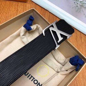 Thắt lưng Louis Vuitton nam mặt đen chì dây da epi cao cấp - Ảnh 5
