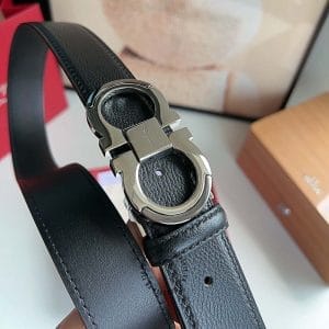 Thắt lưng nam hàng hiệu dây đen mặt bạc - Ảnh 5