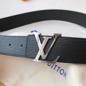 Thắt lưng Louis Vuitton nam mặt logo LV màu đen chì cao cấp - Ảnh 6