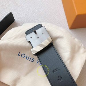 Thắt lưng Louis Vuitton nam mặt logo LV màu đen chì cao cấp - Ảnh 8